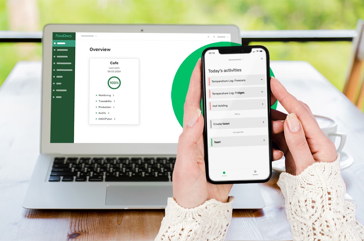 FoodDocs Dashboard - Real customer managing HACCP compliance across multiple facilities